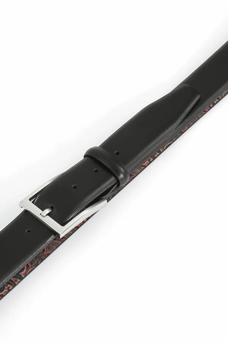 Ledergürtel Herren 3,5 cm – mit Paisley-Rückseite
