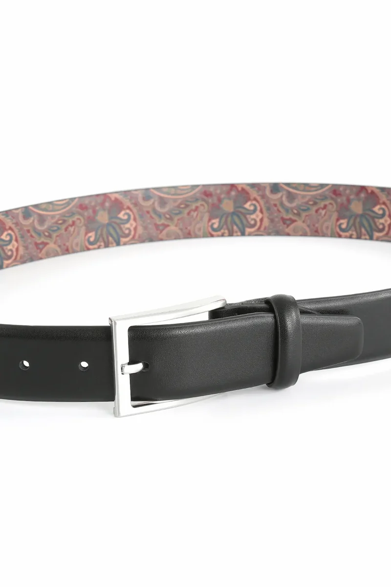 Ledergürtel Herren 3,5 cm – mit Paisley-Rückseite
