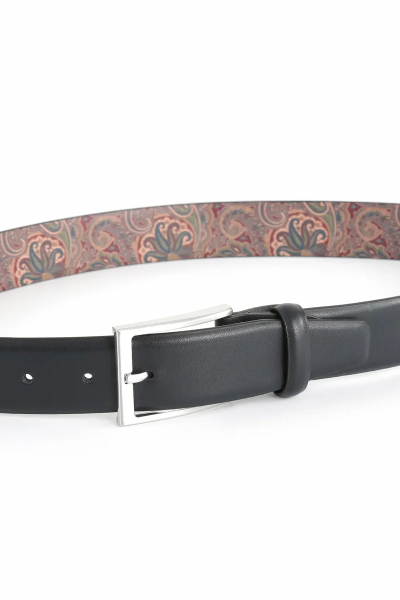 Ledergürtel Herren 3,5 cm – mit Paisley-Rückseite