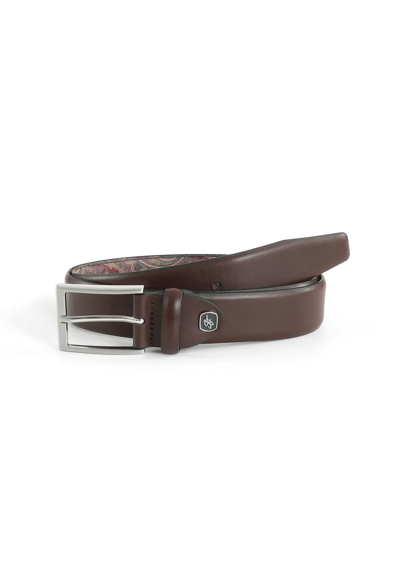 Ledergürtel Herren 3,5 cm – mit Paisley-Rückseite