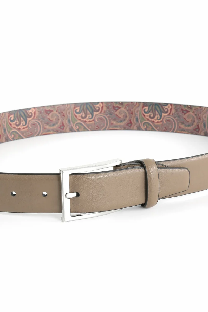 Ledergürtel Herren 3,5 cm – mit Paisley-Rückseite