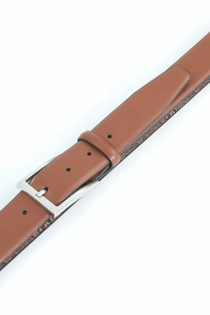 Ledergürtel Herren 3,5 cm – mit Paisley-Rückseite