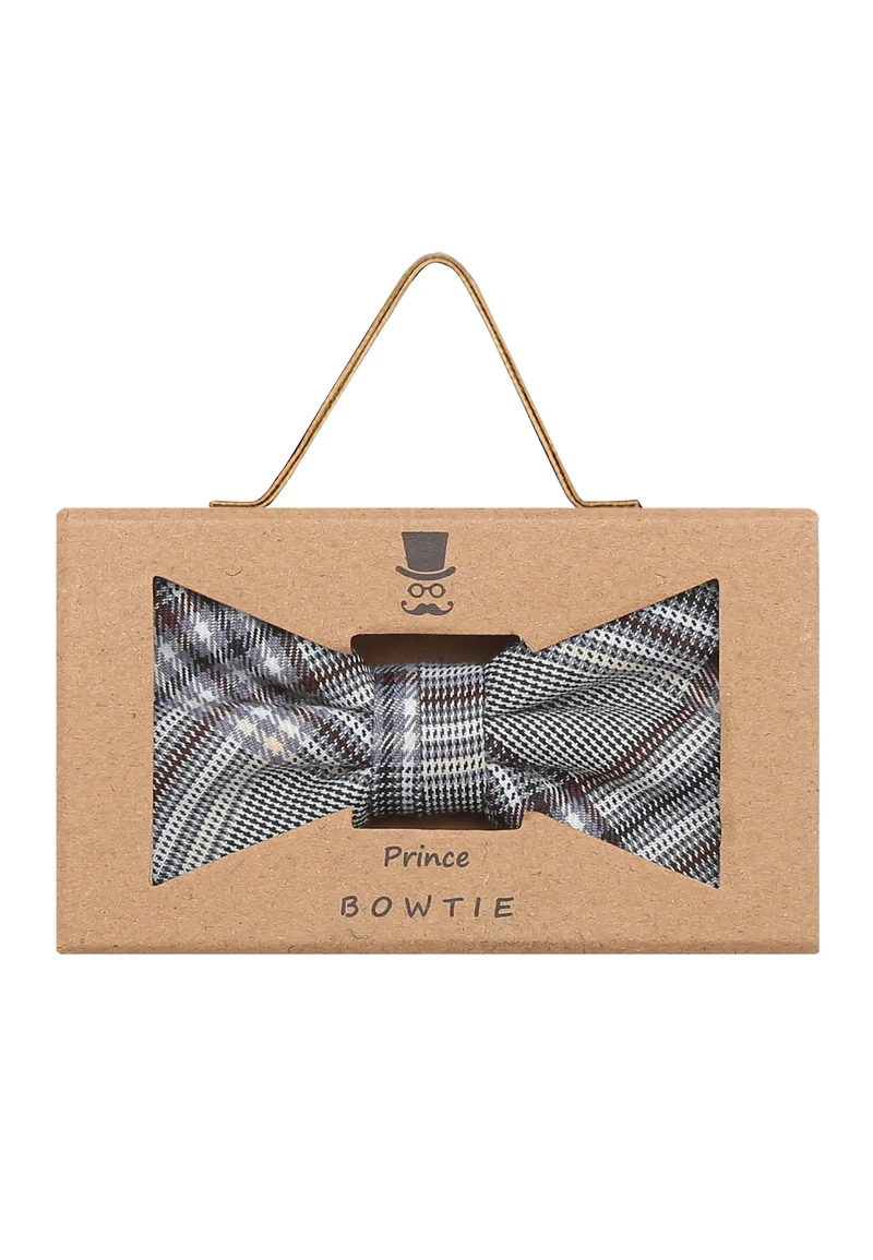 Herren Fliege Karo Grau-Blau – Glencheck