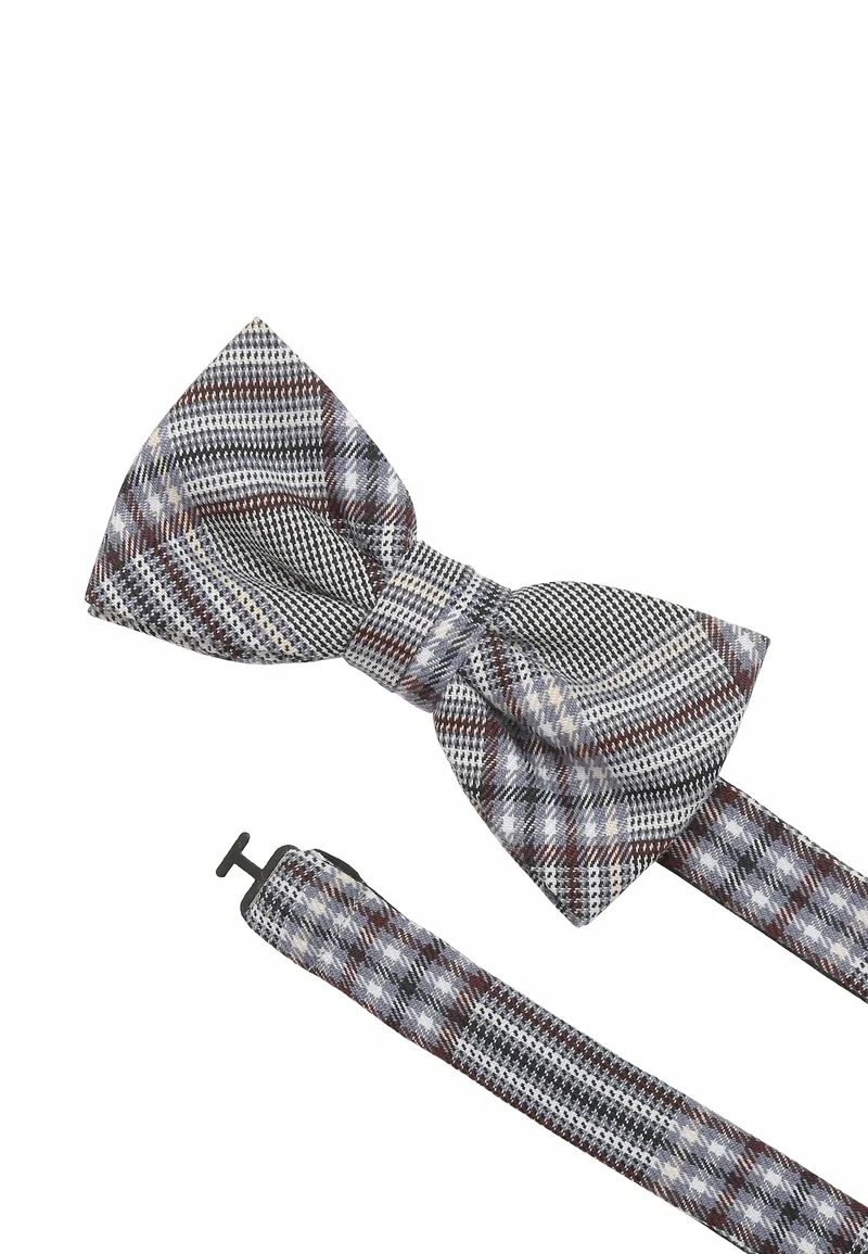 Herren Fliege Karo Grau-Blau – Glencheck