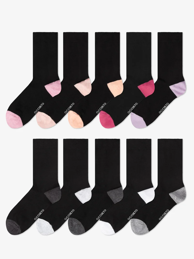 Gertrud - Baumwollsocken mit Farbakzente Damen
