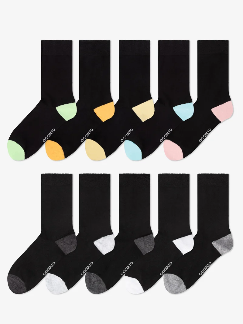 Gertrud - Baumwollsocken mit Farbakzente Damen