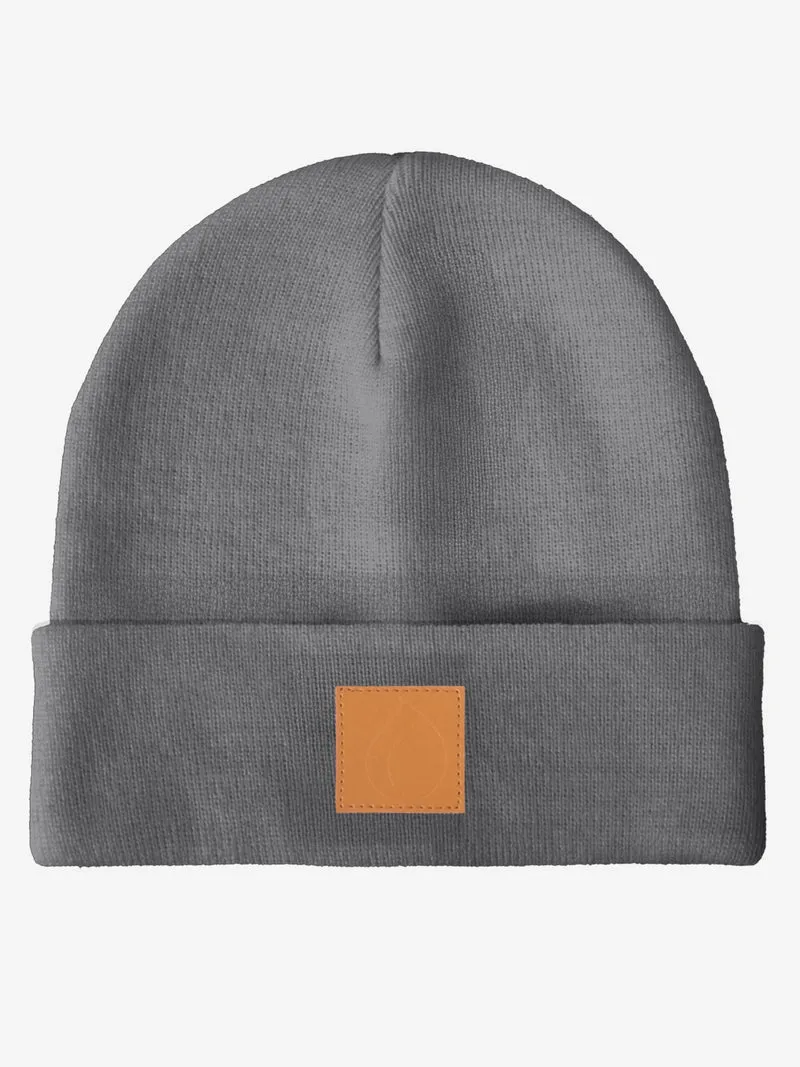 Beanie - Wintermütze Brauner Patch