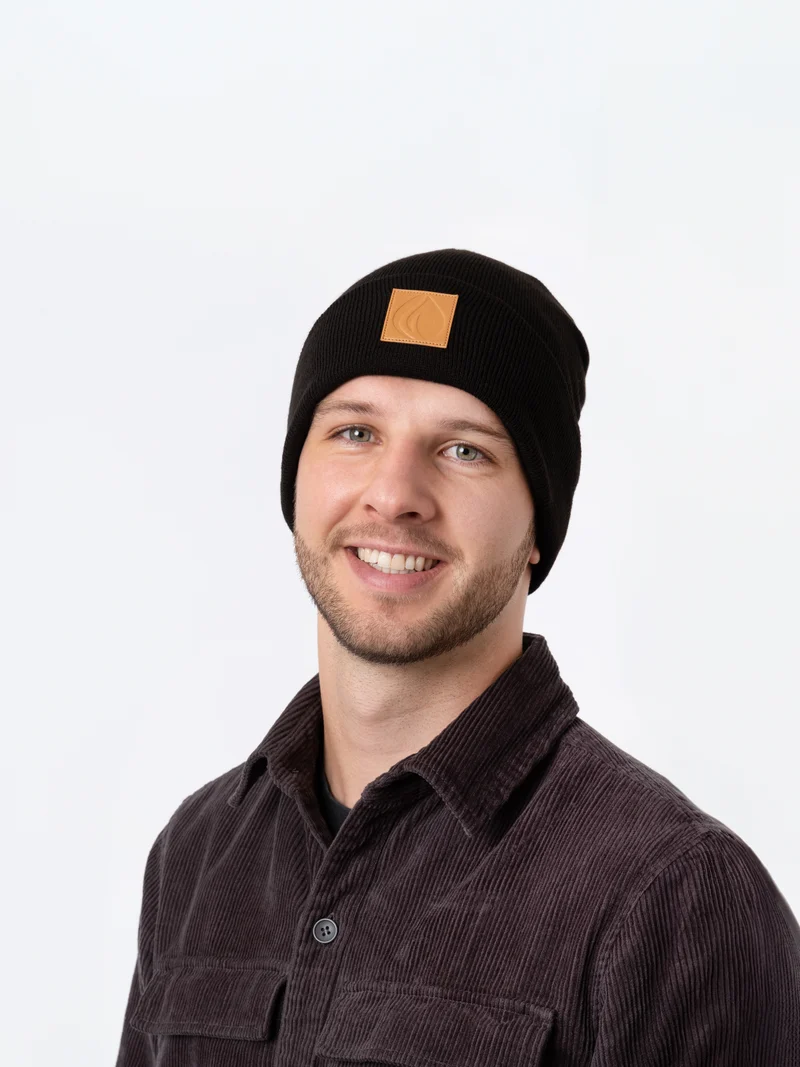 Beanie - Wintermütze Brauner Patch