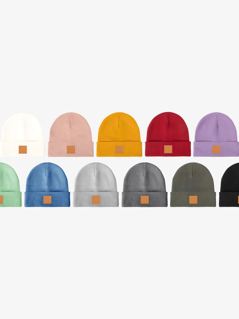 Beanie - Wintermütze Brauner Patch
