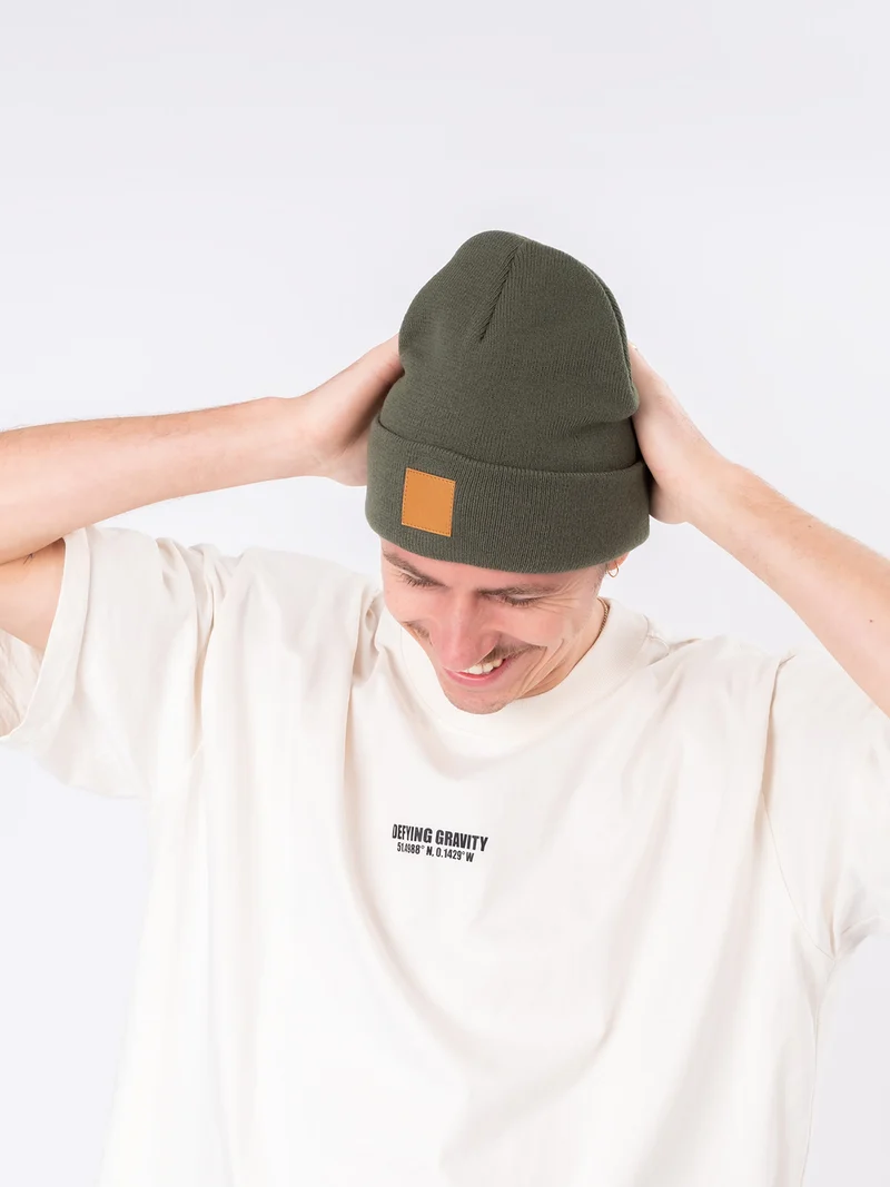 Beanie - Wintermütze Brauner Patch