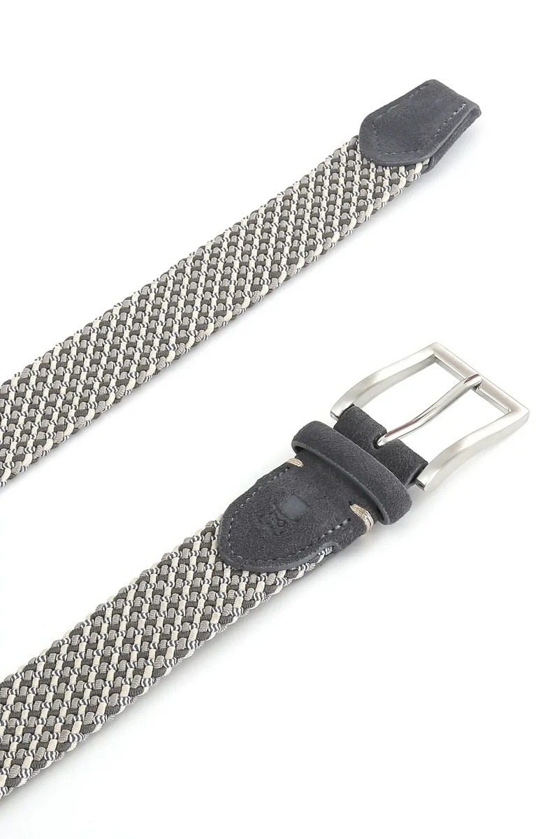 Flechtgürtel Herren elastisch - Meliert
