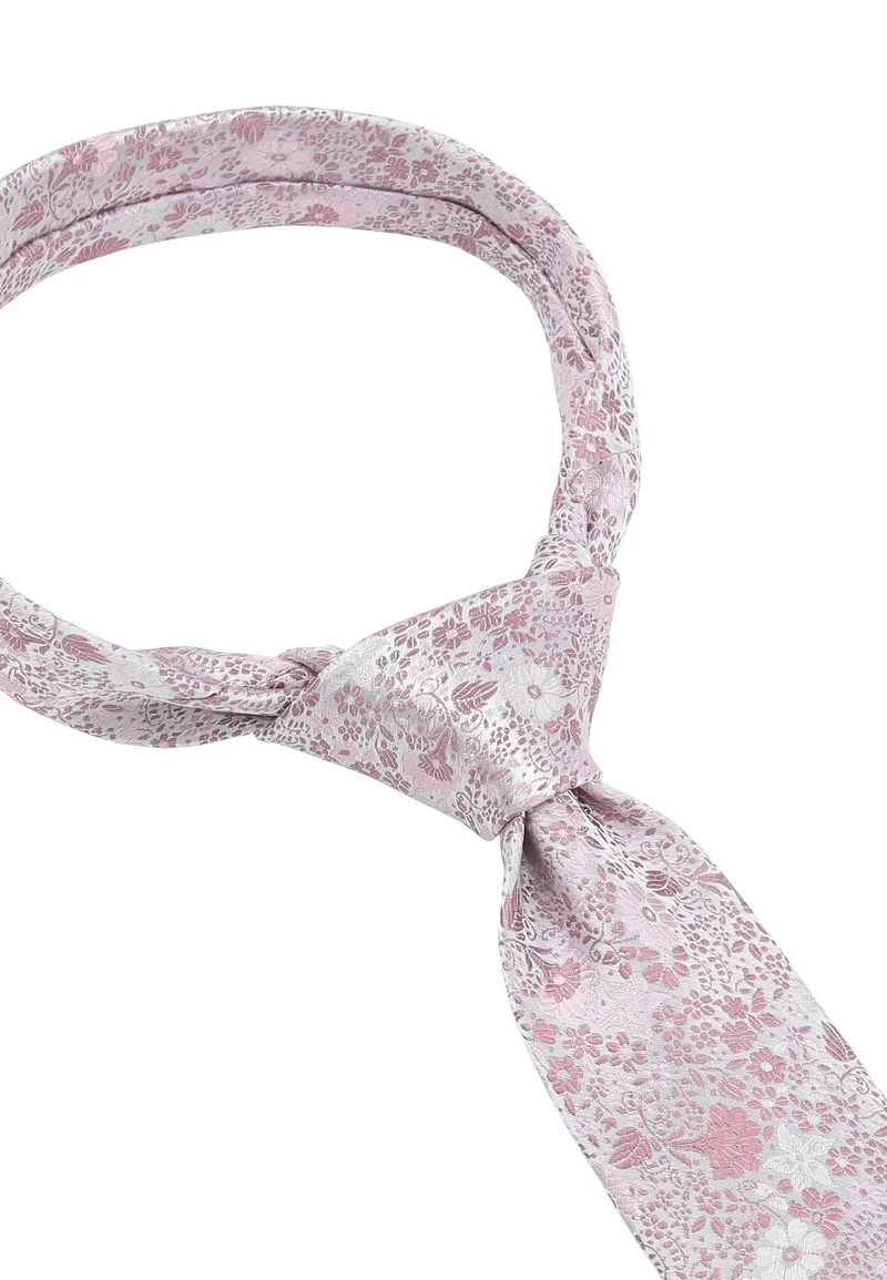 Hochzeitskrawatte Einstecktuch Set Herren aus Seide – Floral
