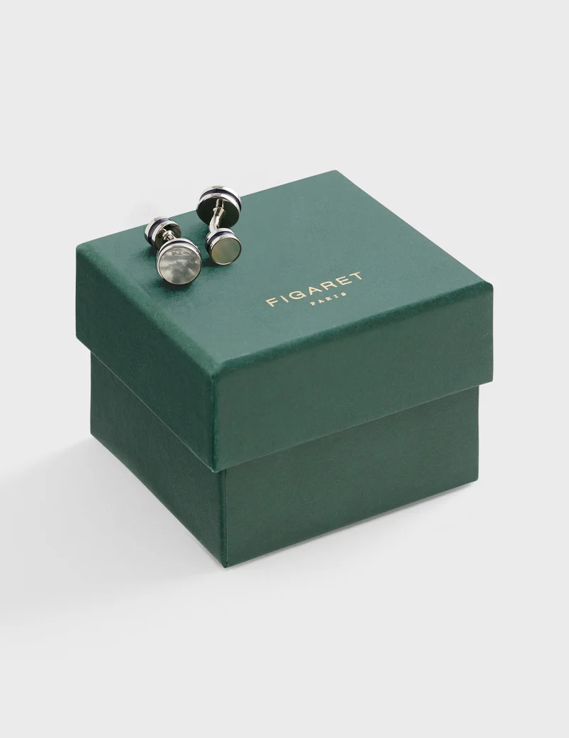 Boutons de manchette double nacre
