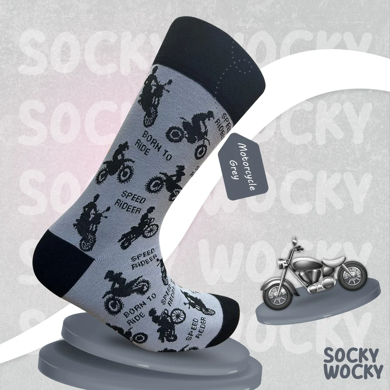 Motorcycle Gray Socks Bike Lifestyle Series