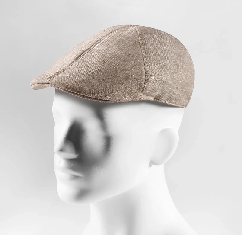 Schiebermütze Herren Leinen - Flat Cap