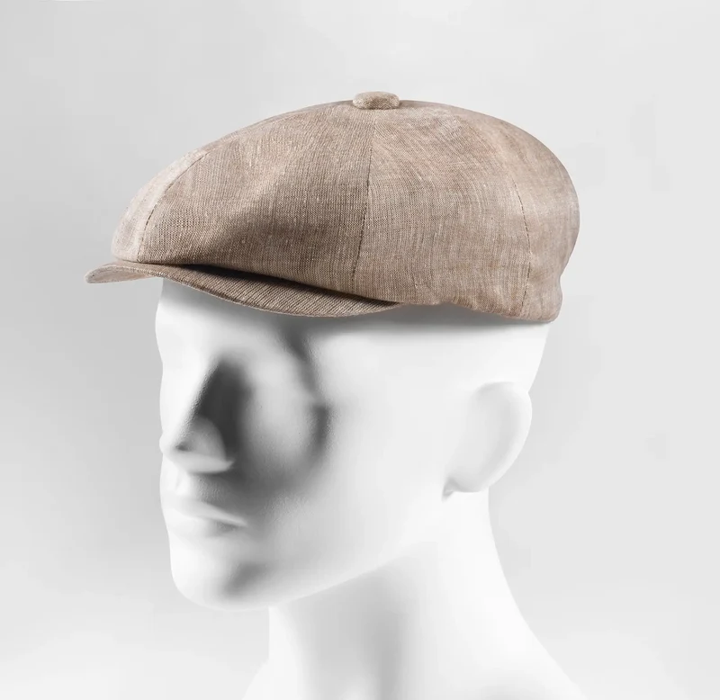 Ballonmütze Herren Leinen – Newsboy Cap