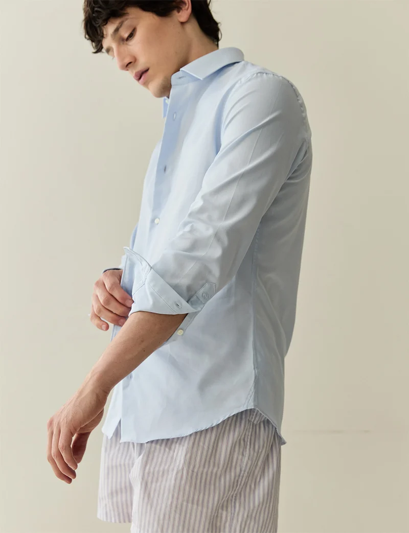 Chemise Ajustée bleue