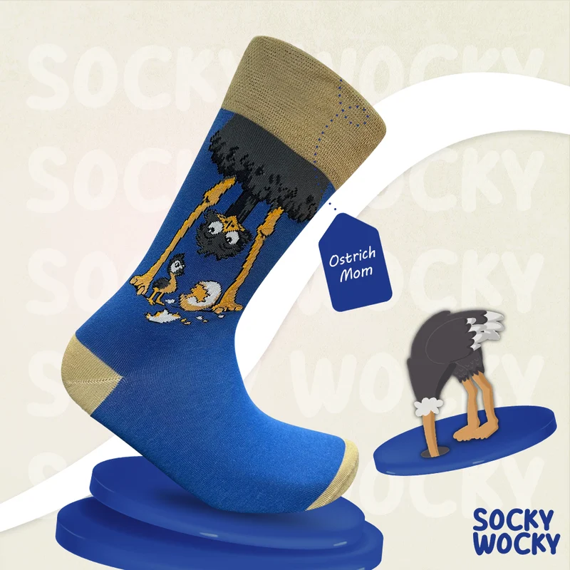 Ostrich Mom Socks Animal Family Series