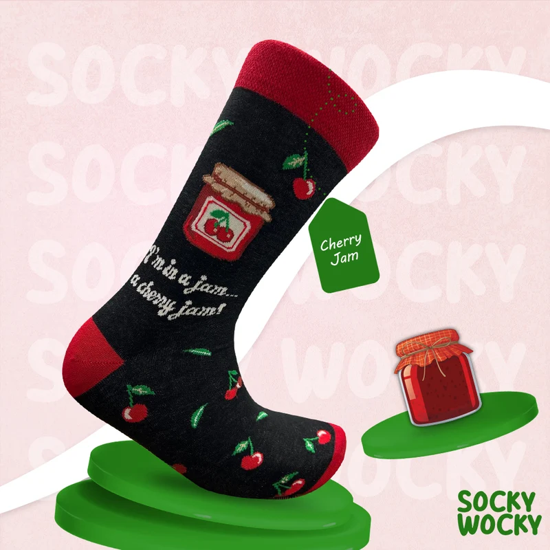 Cherry Jam Socks Sweet Fruit Series