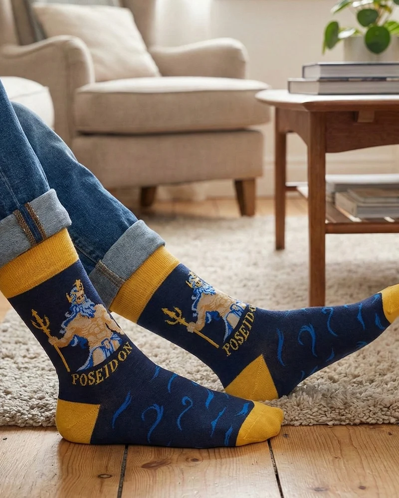 Poseidon Socks Greek Mythology Ocean Edition