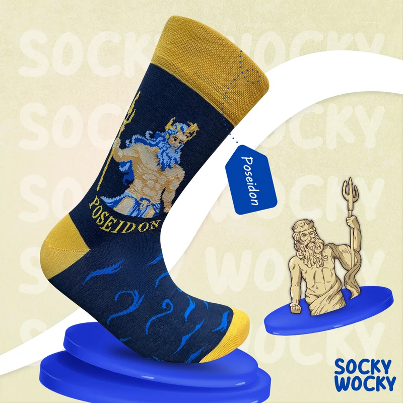 Poseidon Socks Greek Mythology Ocean Edition