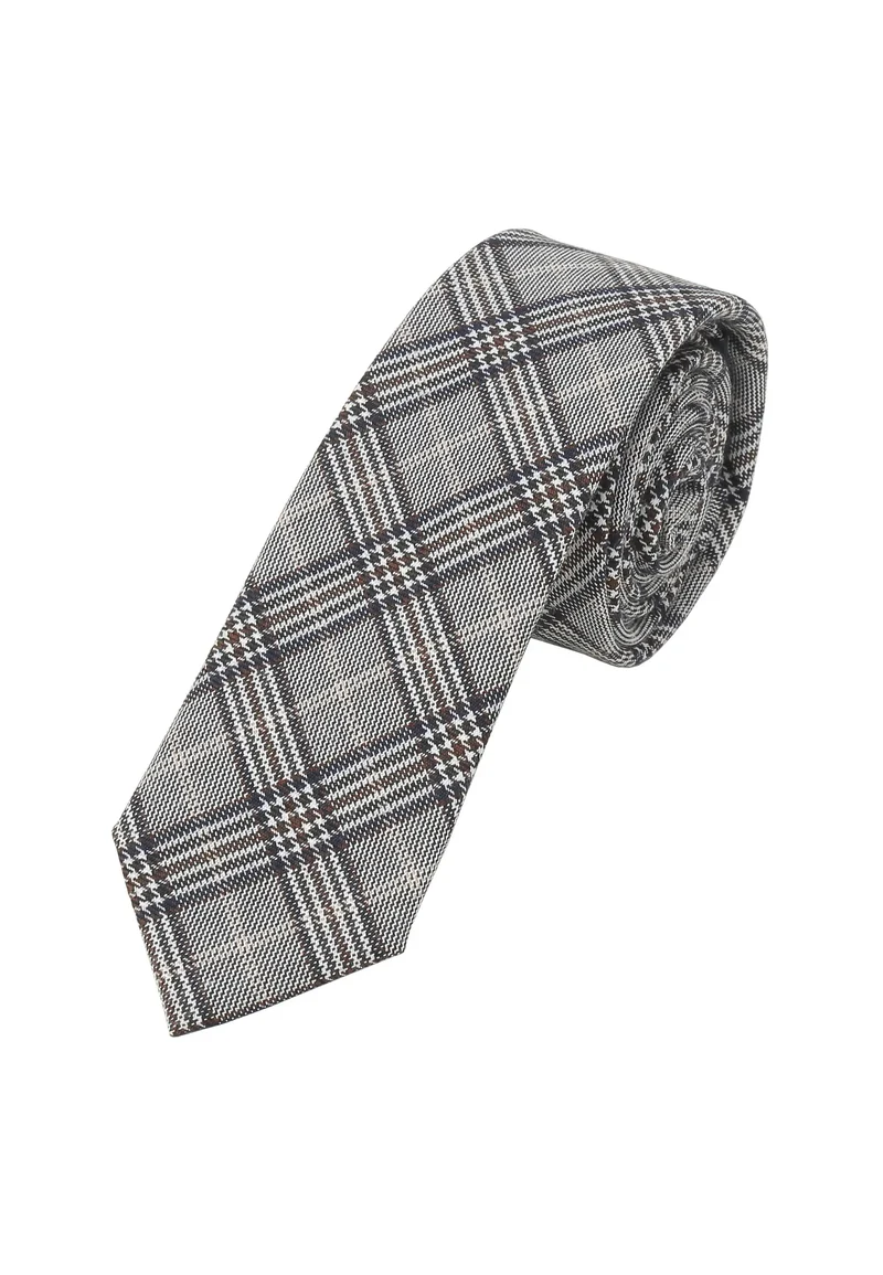 Glencheck Krawatte Herren – Grau (6,0 cm)