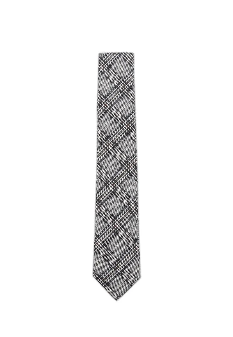 Glencheck Krawatte Herren – Grau (6,0 cm)