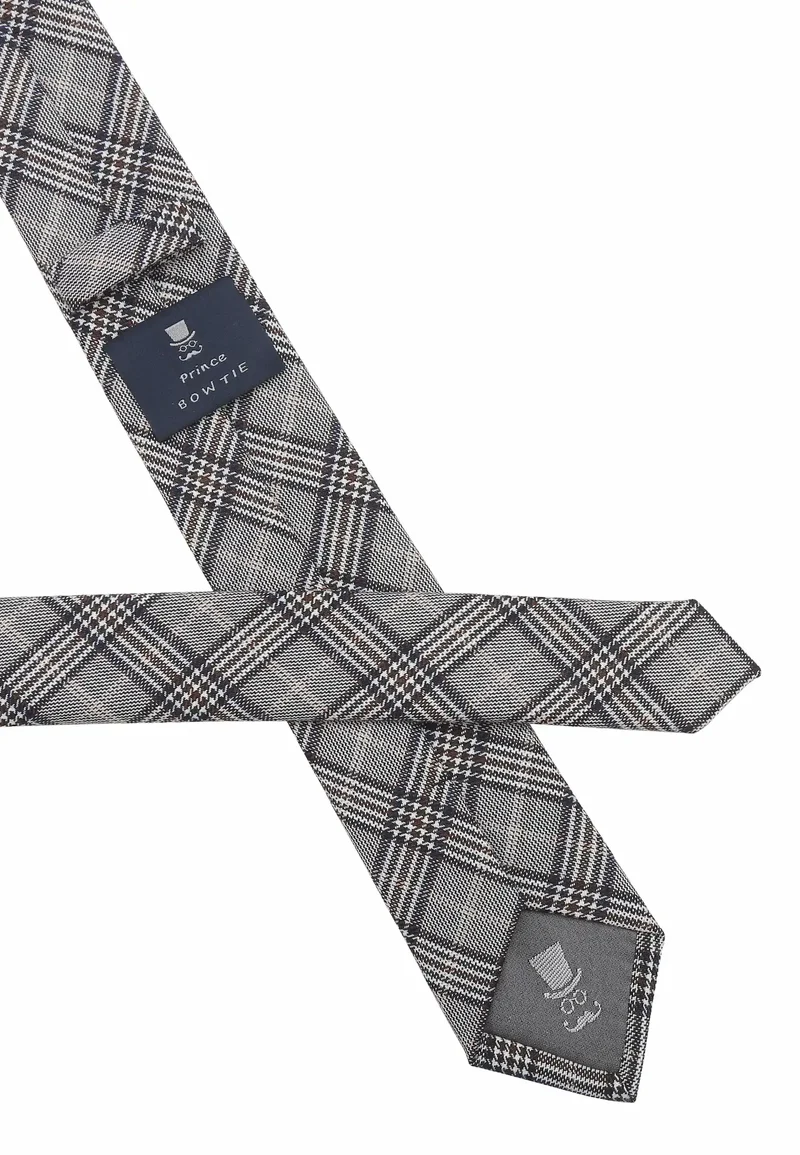 Glencheck Krawatte Herren – Grau (6,0 cm)