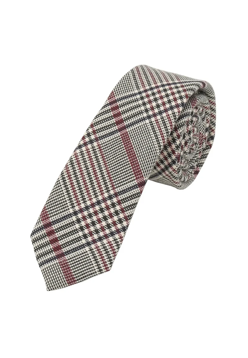Glencheck Krawatte Herren – Bordeaux (6,0 cm)