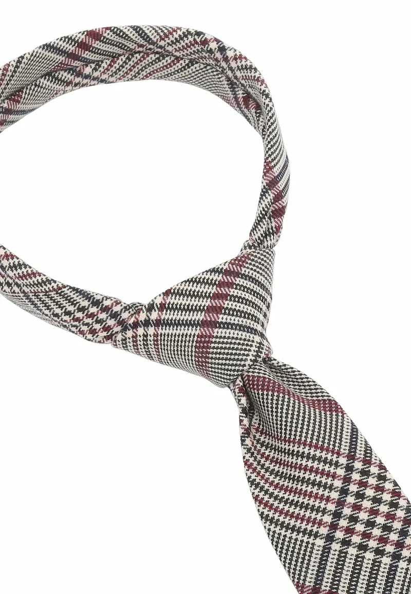 Glencheck Krawatte Herren – Bordeaux (6,0 cm)