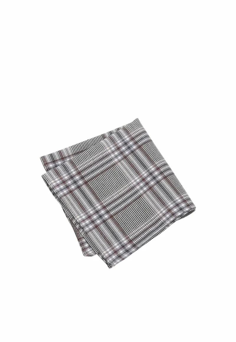 Einstecktuch Herren Glencheck - Grau-Blau