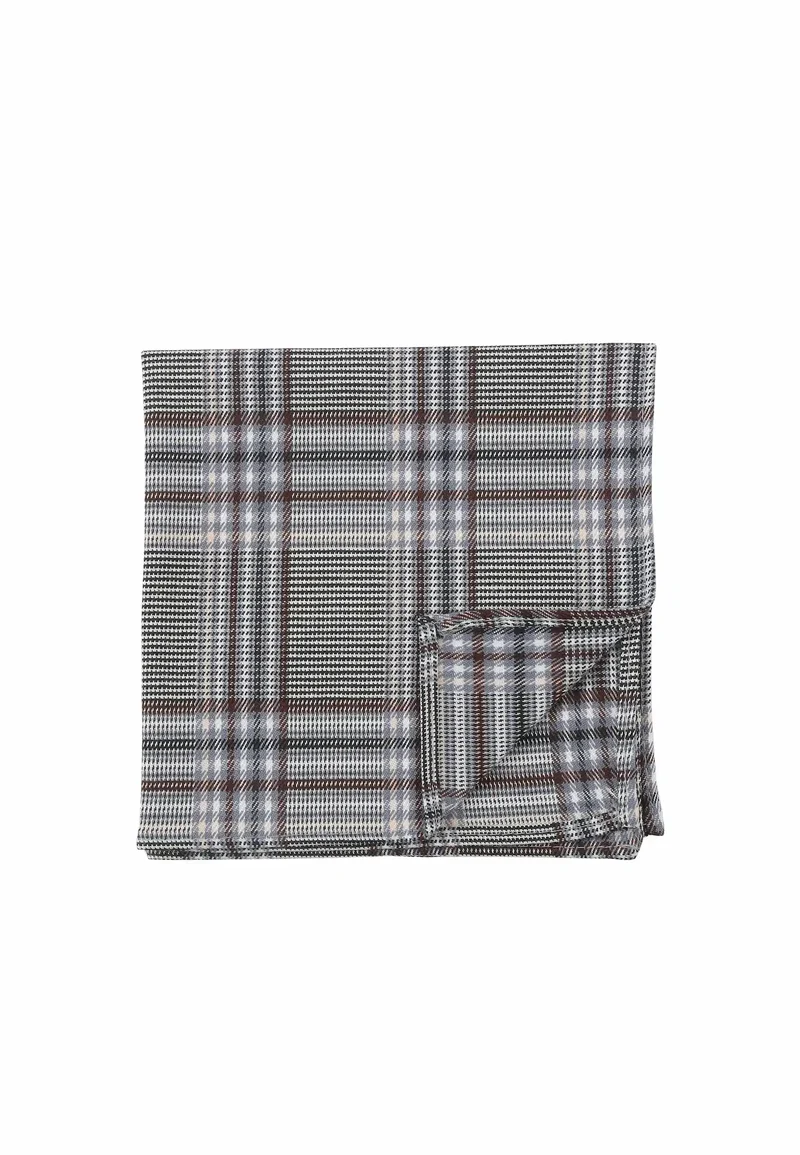 Einstecktuch Herren Glencheck - Grau-Blau