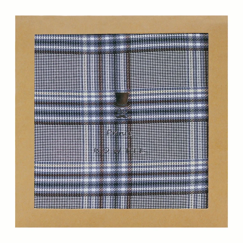 Einstecktuch Herren Glencheck - Grau-Blau