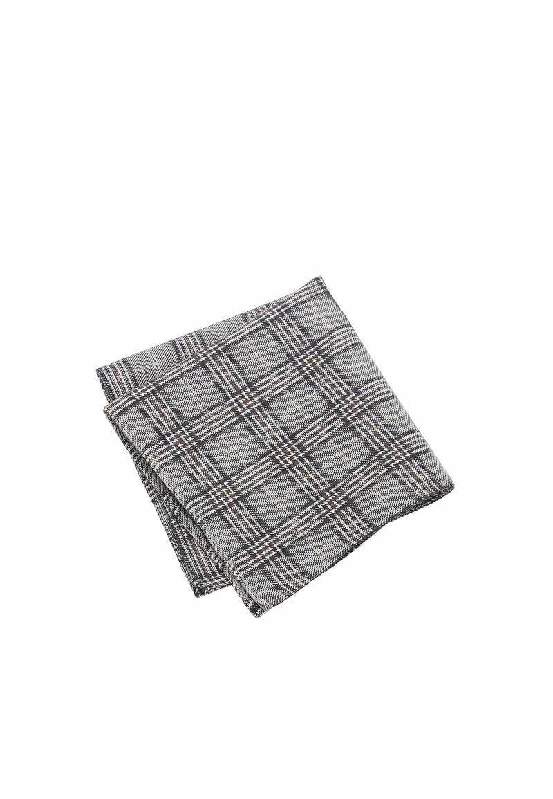 Einstecktuch Herren Glencheck - Grau