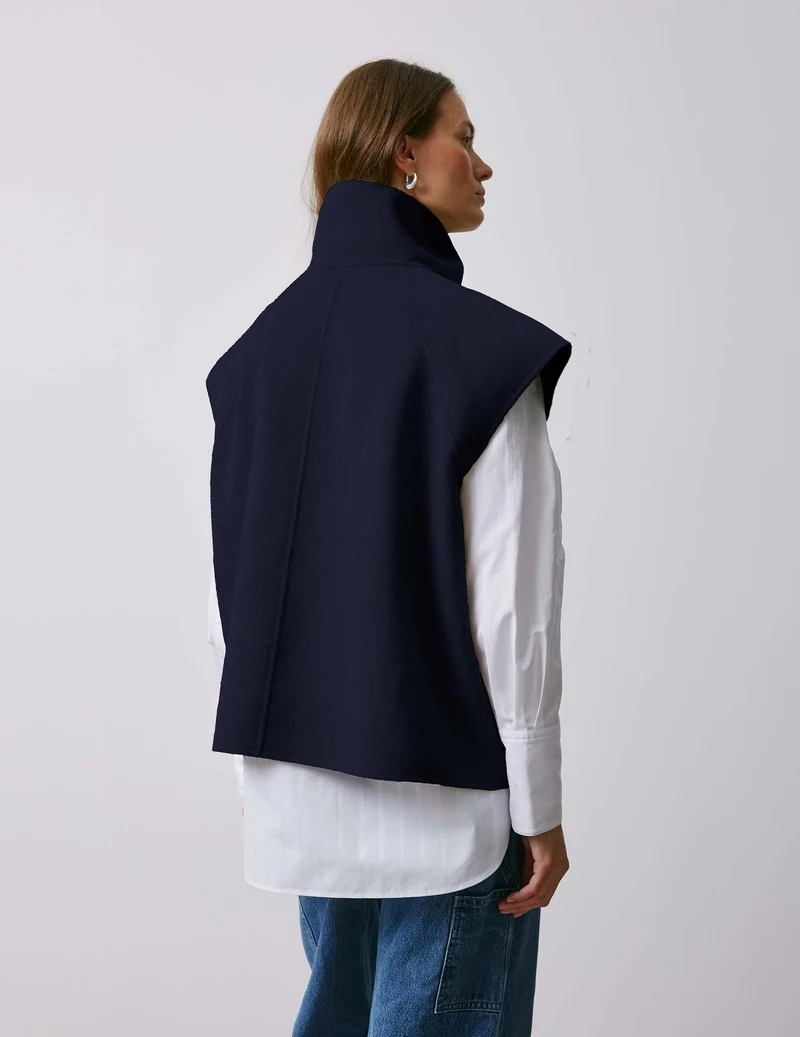 Veste Neyla en laine double face marine
