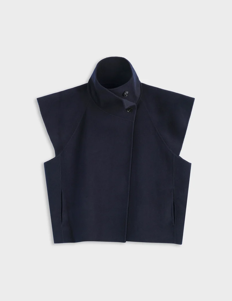 Veste Neyla en laine double face marine