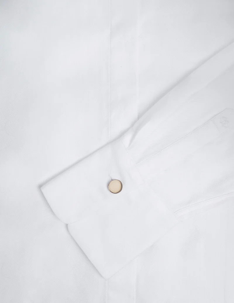 Chemise Mathéa gorge cachée blanche