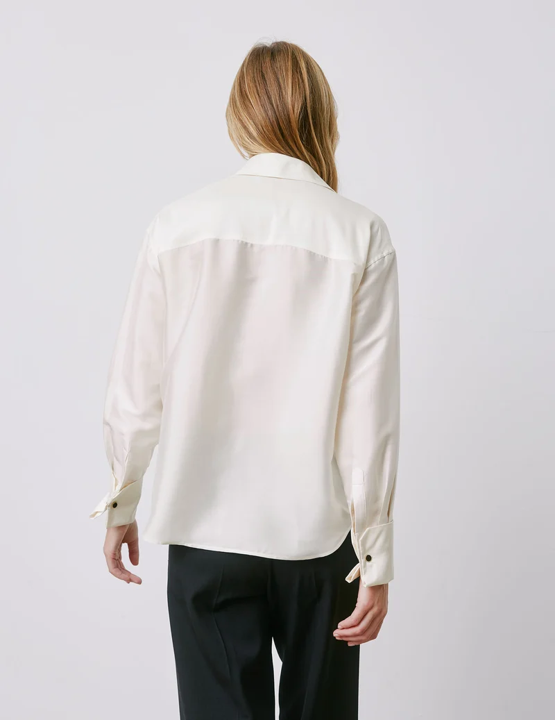 Chemise Irisa gorge cachée écrue