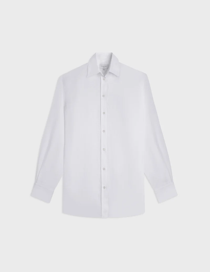 Chemise oversize Delina en lin blanc