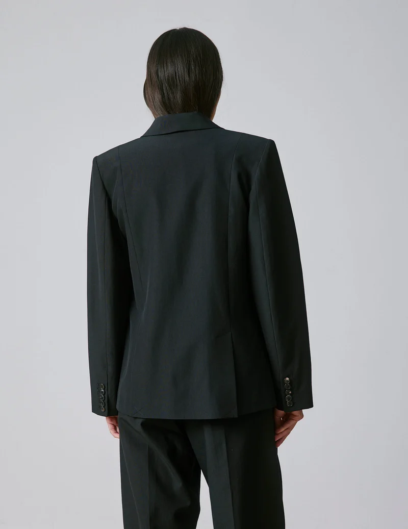 Veste de costume Nora en laine vierge noire
