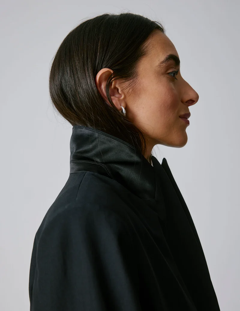 Veste de costume Nora en laine vierge noire