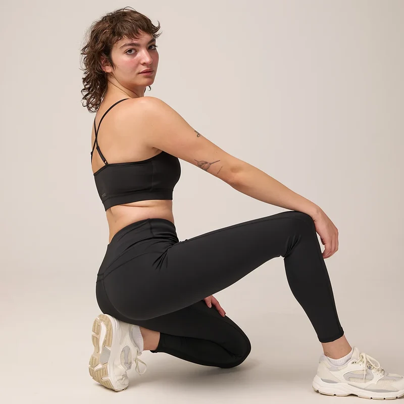 High Waist Leggings V Cross | Schwarz