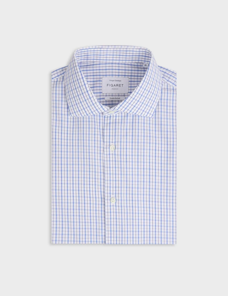 Chemise classique rayée bleue