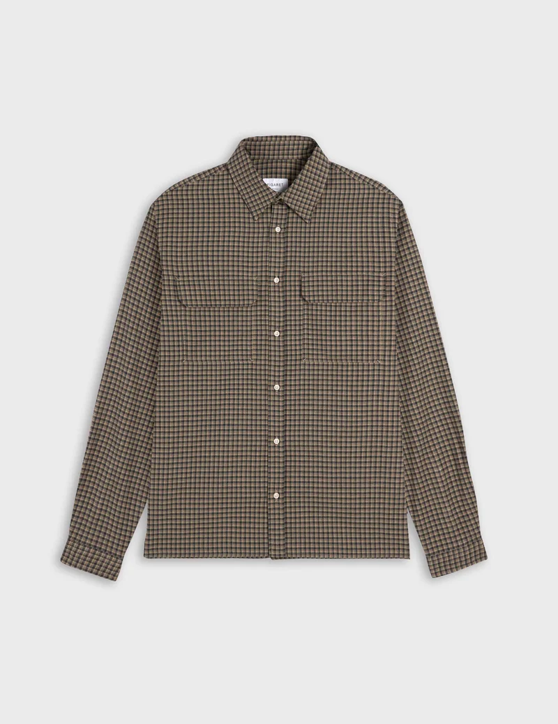 Chemise Florian en flanelle à carreaux beige