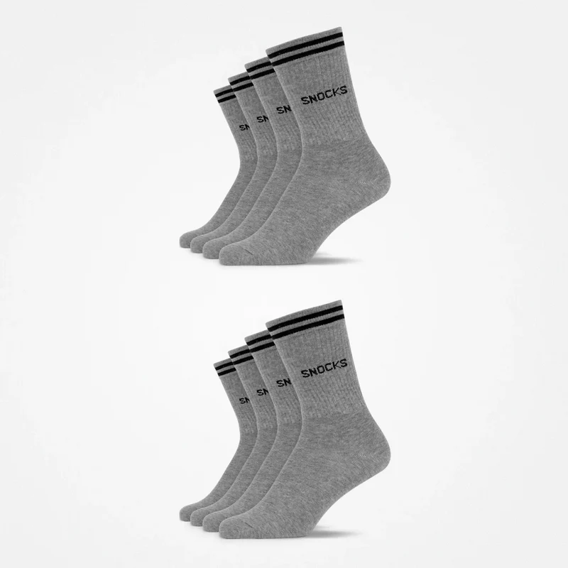 Hohe Sportsocken mit Streifen | Grau