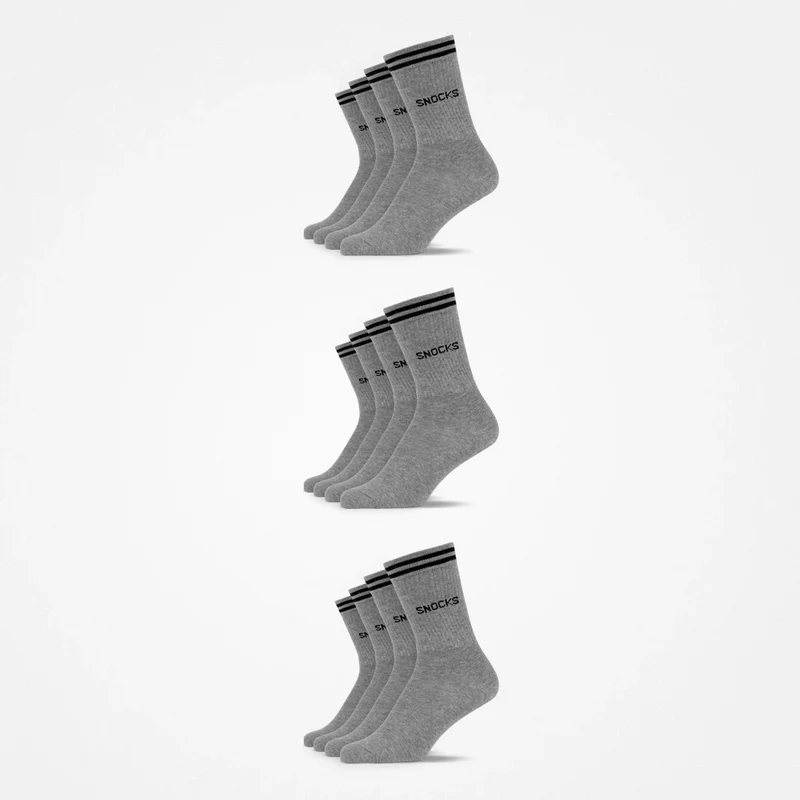 Hohe Sportsocken mit Streifen | Grau