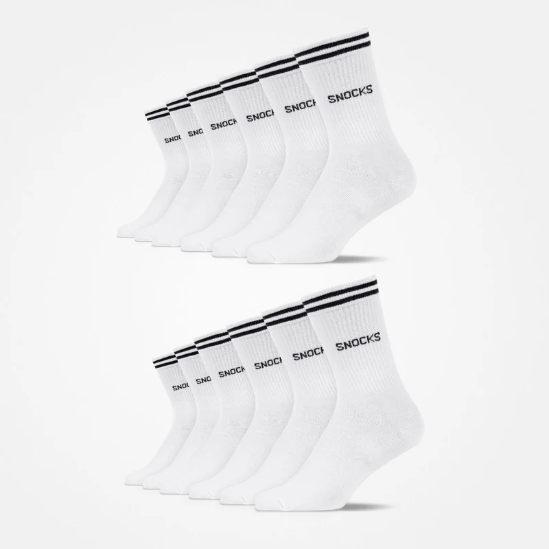 Hohe Sportsocken mit Streifen | Weiß