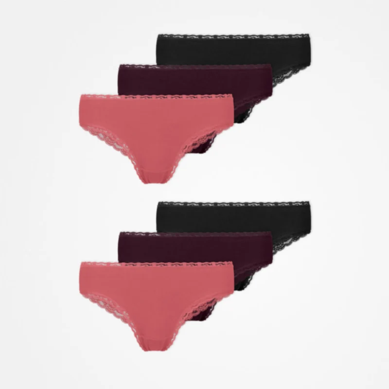 Brazilian Slips mit Spitze | Mix (Mauve/Weinrot/Schwarz)