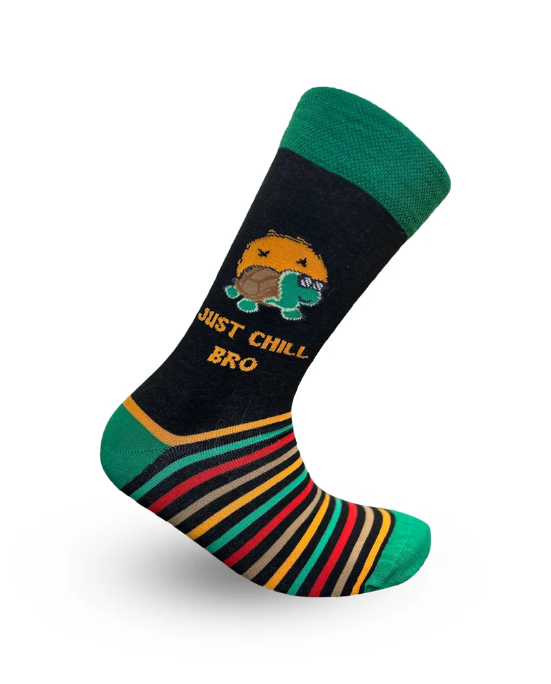 Just Chill Bro Turtle Socks Relax Mood Series