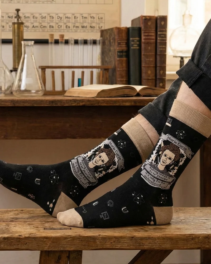 Marie Curie Socks Science Icon Edition